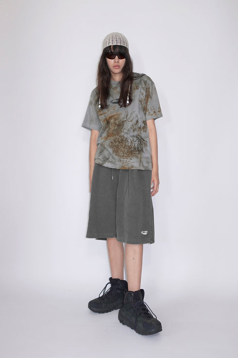 Mayte × Cycle ECHO STAR WASHED HALF PANTS -CHARCOAL-